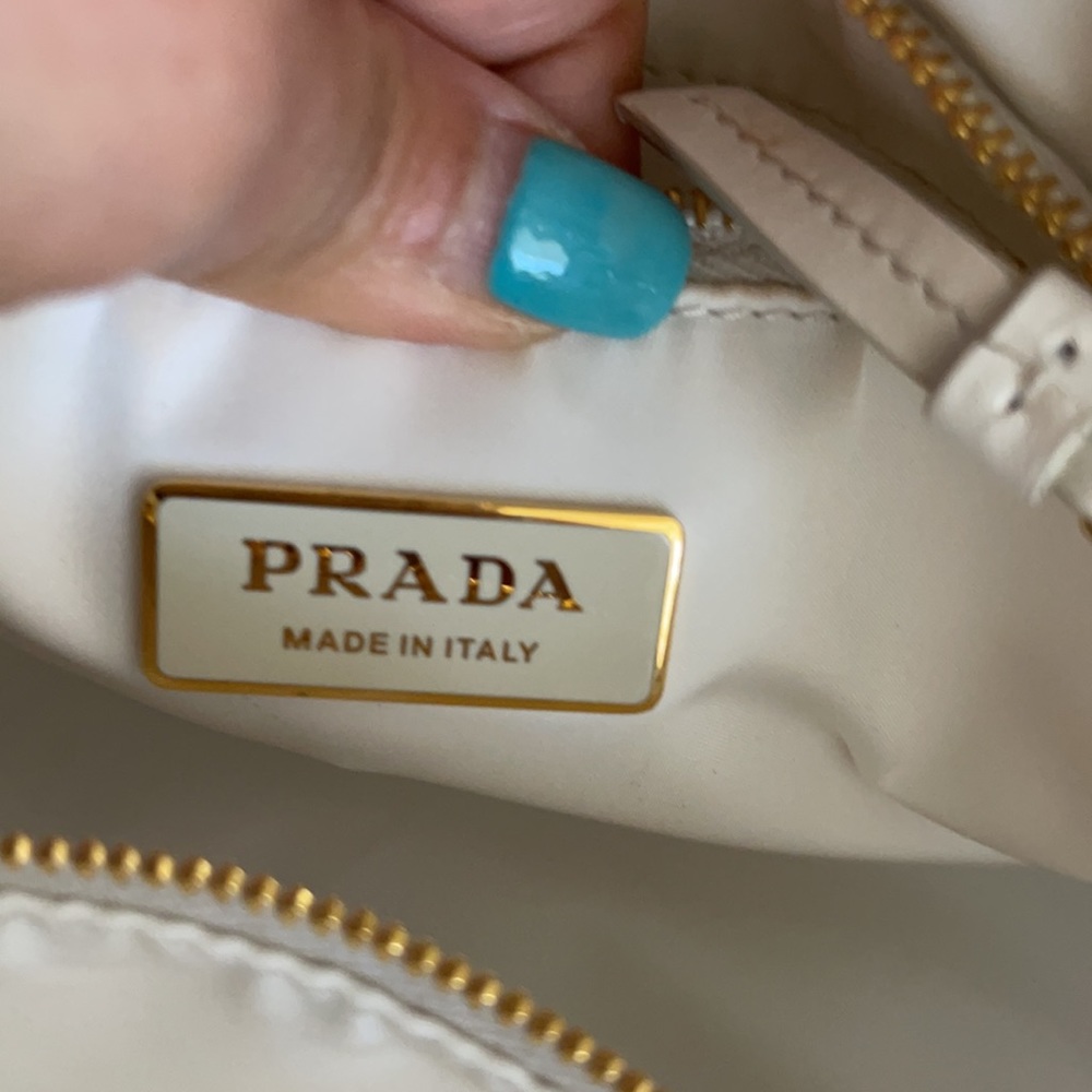 Prada Tessuto Chain White Nylon Tote - Picture 16 of 16
